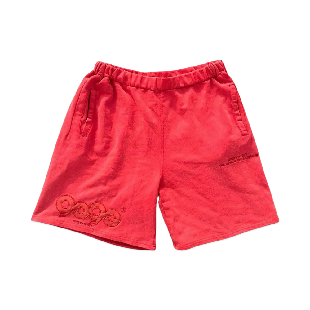 9090 9090 OG Wash Half Pants "WASH RED"