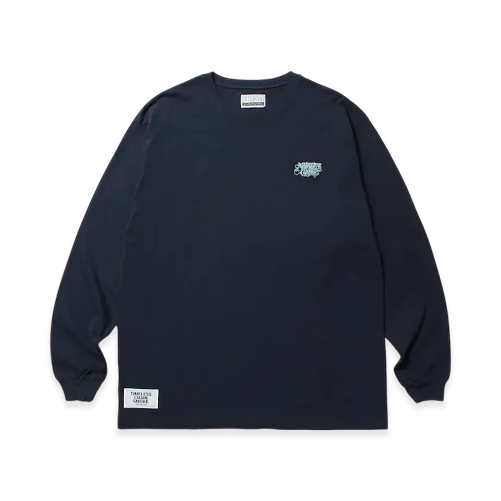 APHRODITEGANG Mini Classic Logo Embroidery L/S Tee "Navy/Purple"