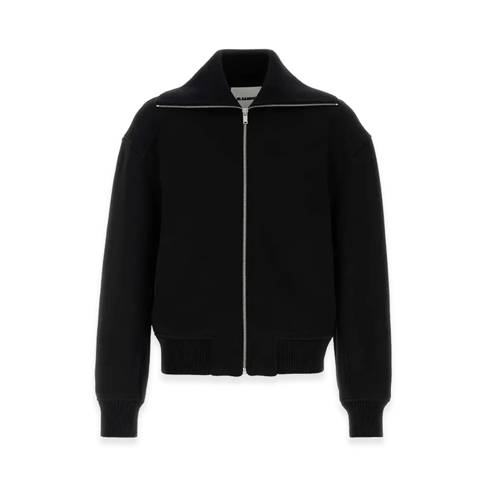 Jil Sander Wool Blend Bomber Jacket "Black"