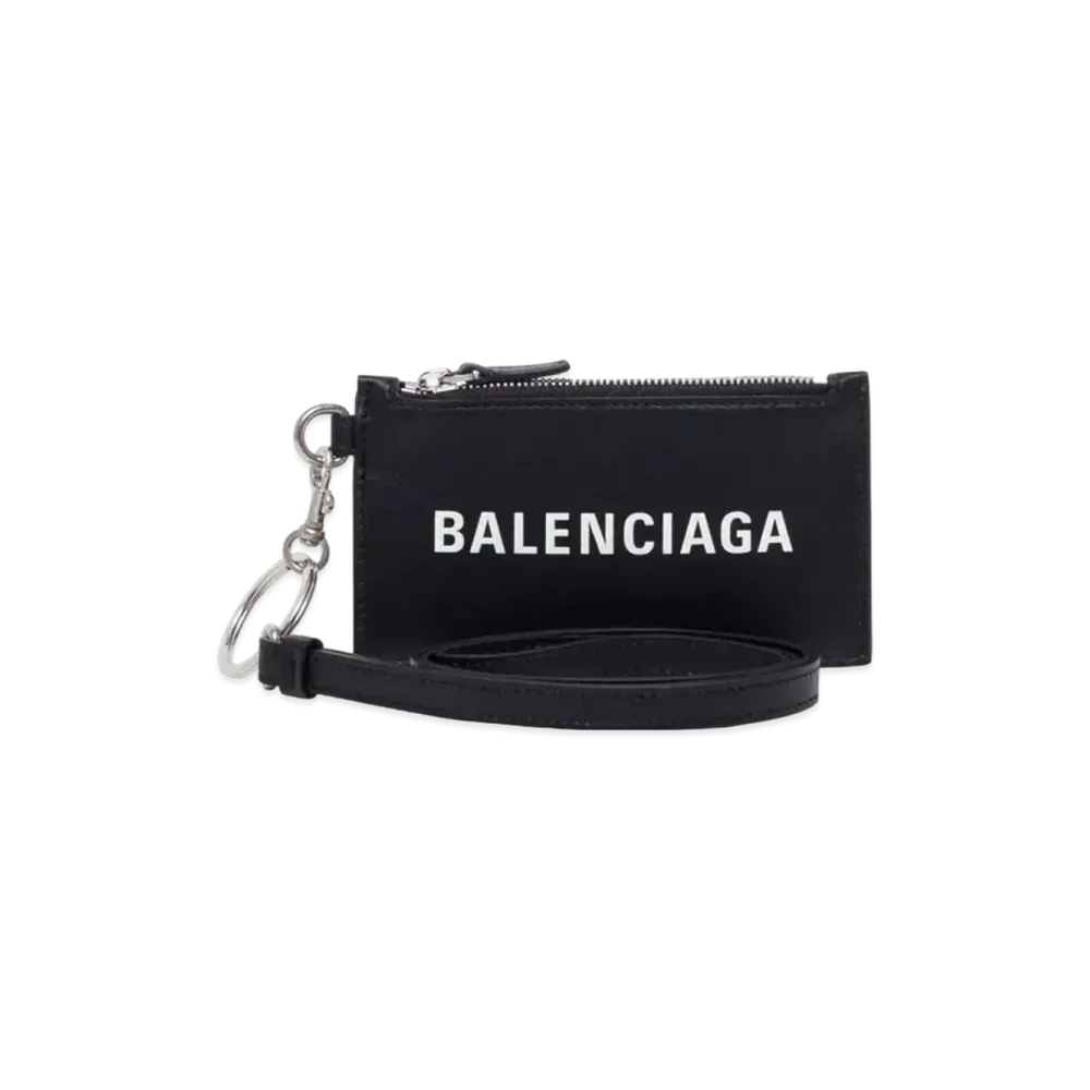 BALENCIAGA Cash Keyring Card Case "Black"