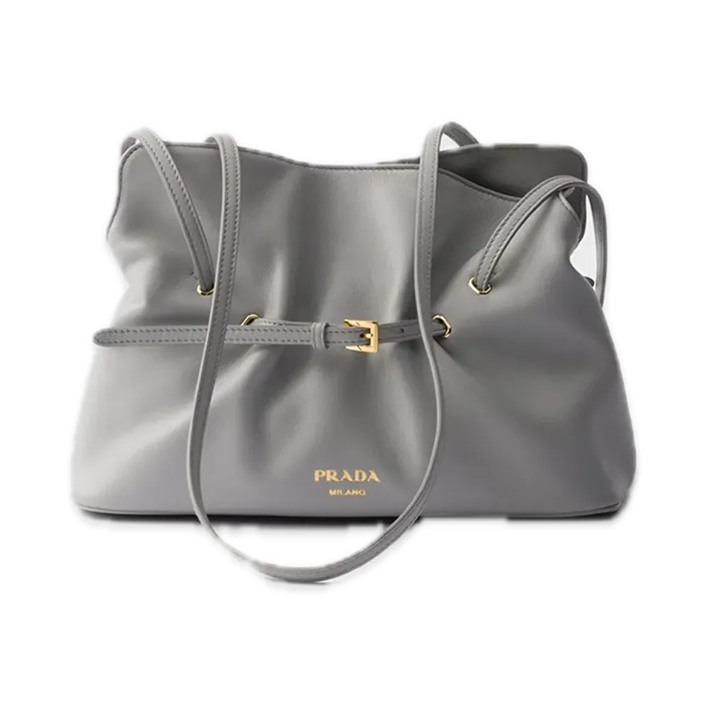 PRADA Dada Small Nappa Leather Bag "Light Gray"