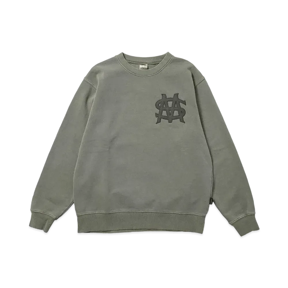 MFC STORE x AVIREX MS Classic Logo Fade Wash Crewneck "Olive"