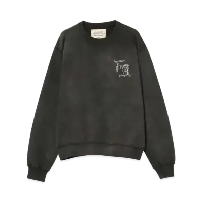 BEAMS FUTURE ARCHIVE Fade Rhine Stone Sweat Crew "Black"