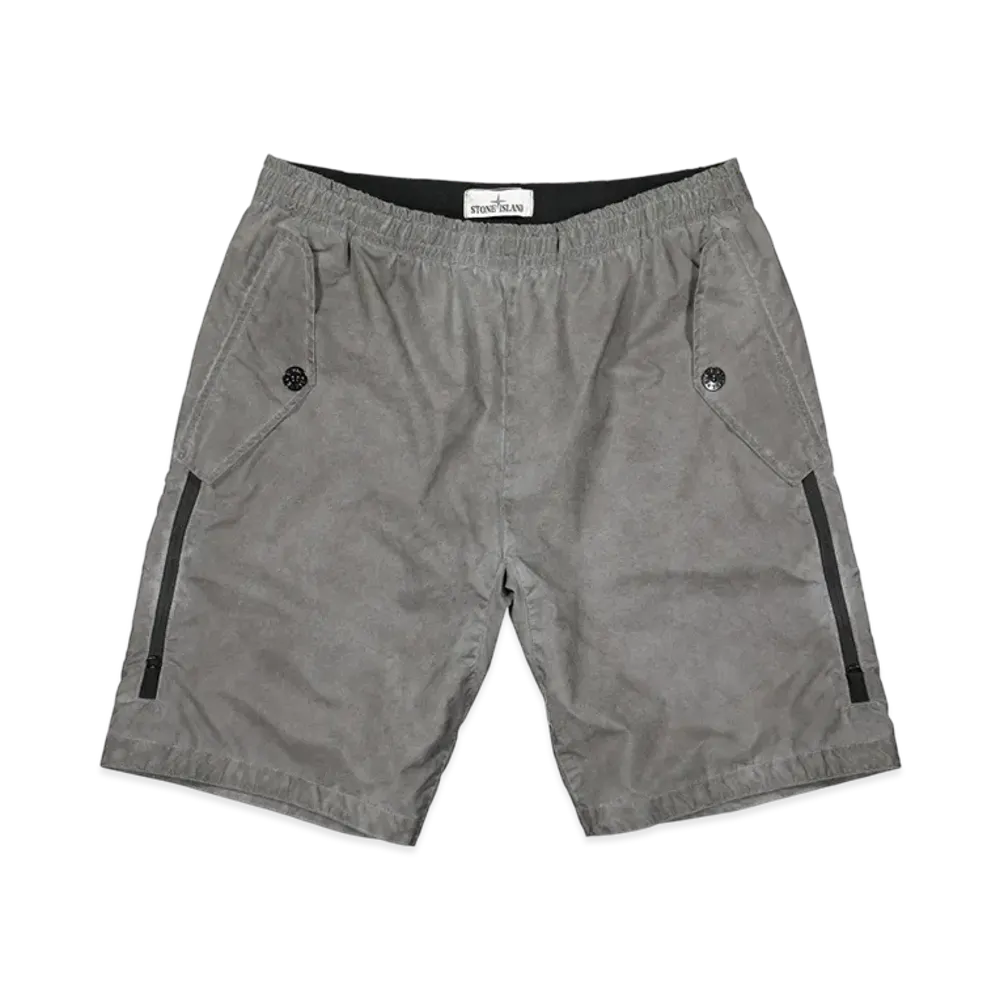 Stone Island L0299 Plated Reflective Dust Colour Bermuda Shorts - 20SS "Grey"