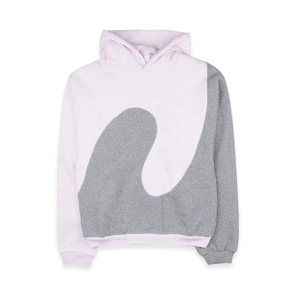 Dior By ERL Relaxed Fit Cotton Fleece Hooded Sweatshirt "Heathered Pink"