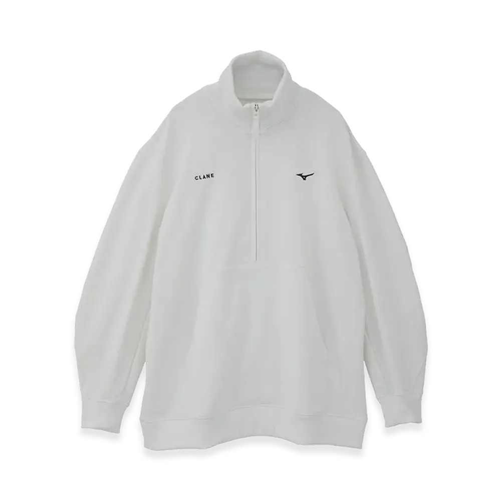 CLANE x Mizuno Polyspan Half Zip Sweatshirt "White"