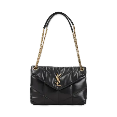 Saint Laurent Women's YSL Bo Mng Puffer S "Black"