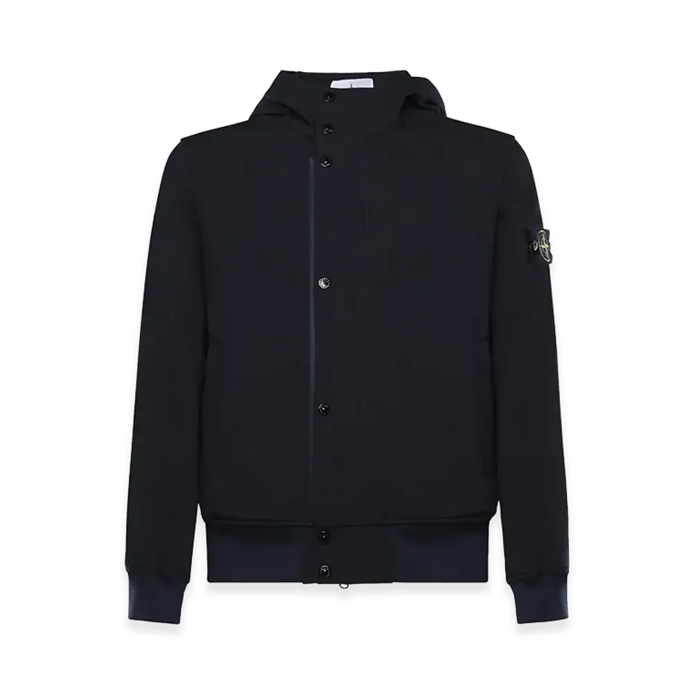 Stone Island Rainproof Nylon Rep Jacket With Logo "Blue"