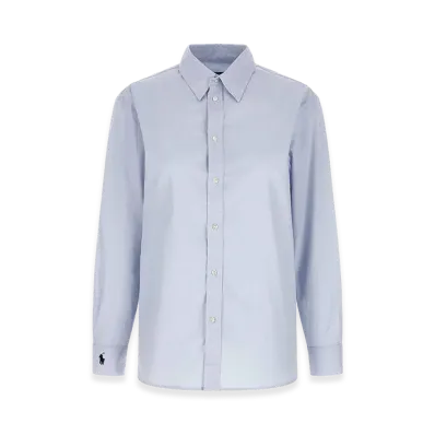 Polo Ralph Lauren Women's Embroidered Cuffs Shirt "Light Blue"
