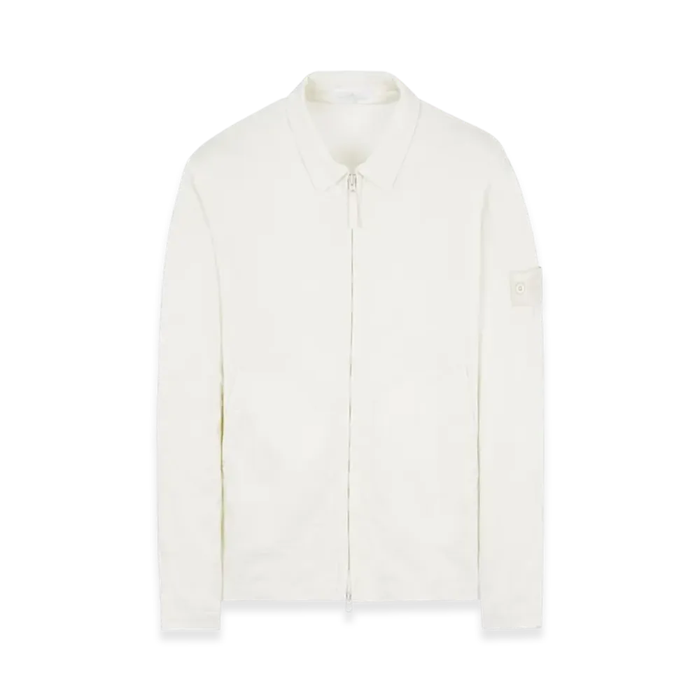 Stone Island 112F2 Ghost Piece Stretch Cotton Lyocell Satin Overshirt - 22SS "Off White"