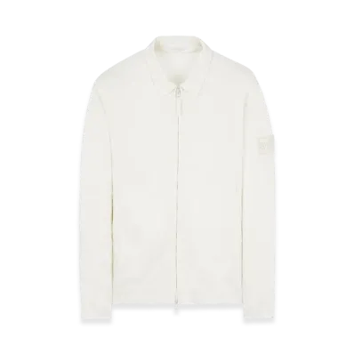 Stone Island 112F2 Ghost Piece Stretch Cotton Lyocell Satin Overshirt - 22SS "Off White"