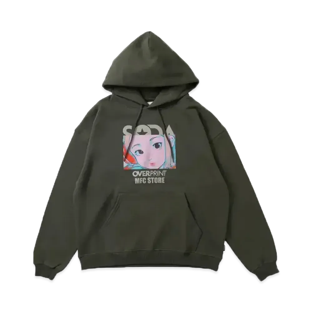 MFC STORE x over print x DJ SODA Ver. Cotoh Hoodie "Olive"