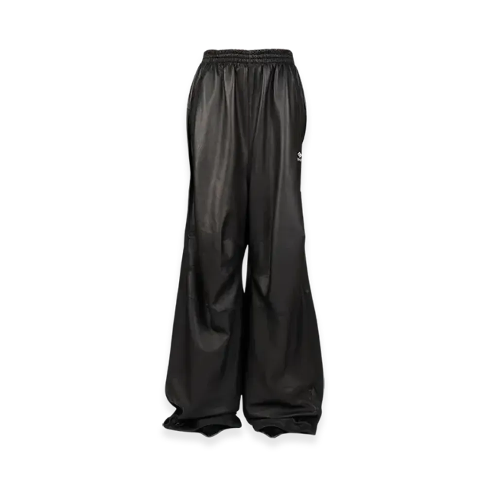 BALENCIAGA Women's Sports Logo Leather Track Pants "Black "