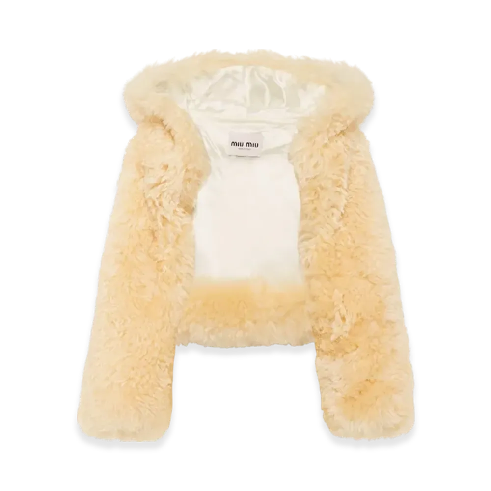 MIU MIU Women's Mongolian Stole "Cream"