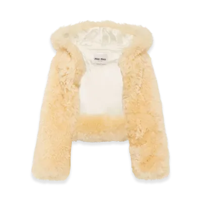 MIU MIU Women's Mongolian Stole "Cream"