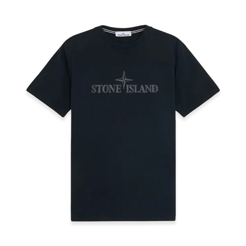 Stone Island 2NS80 Cotton Jersey T-Shirt with Institutional Three Print - 24FW "Navy Blue"
