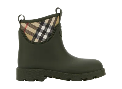 Burberry Women's Rubber Marsh Stamp Ankle Boots "Green"
