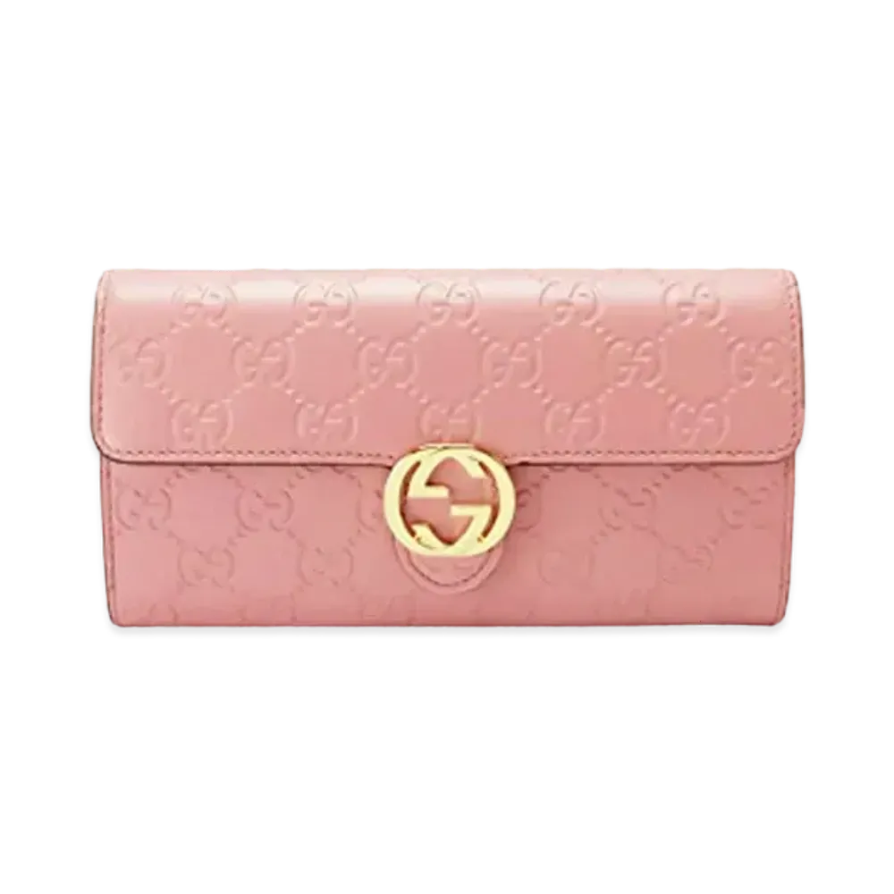 GUCCI Guccissima Continental Wallet "Pink"