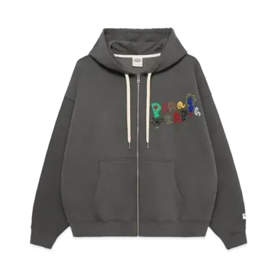 Paragraph Boucle Stitch Zip Hoodie "Charcoal"