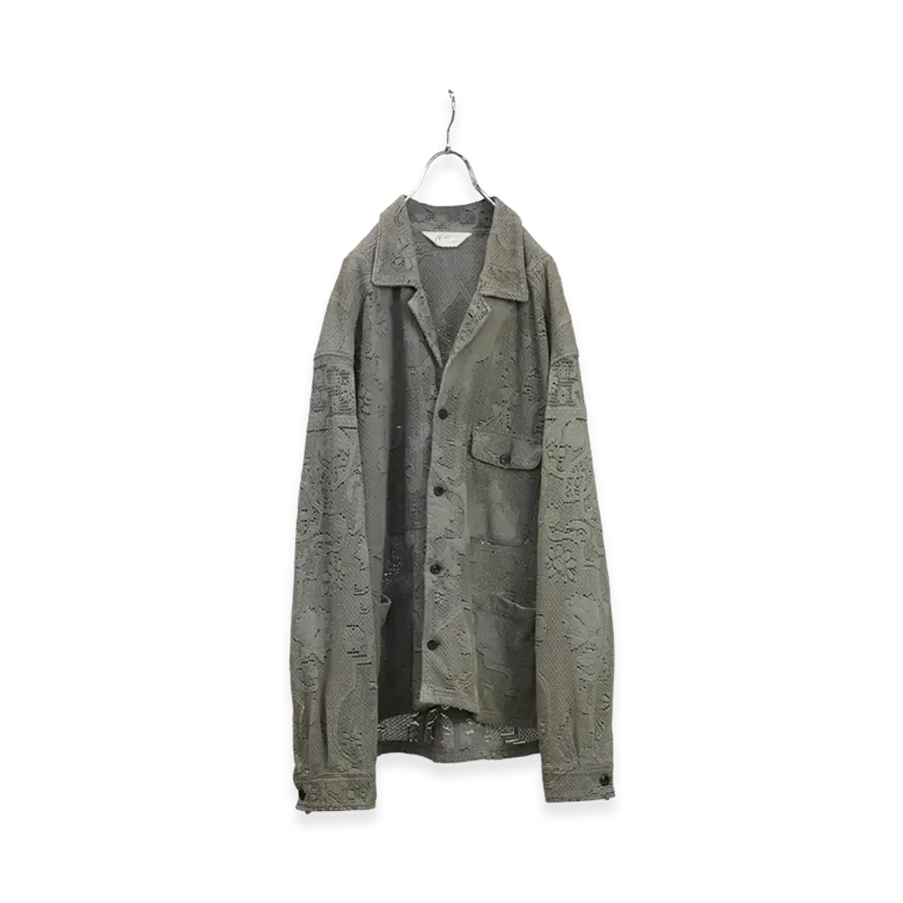 ANCELLM Aging Lace Work Shirt "Gray"