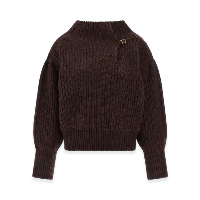 DRIES VAN NOTEN Women's Oversized Wool Sweater "Bordeaux"