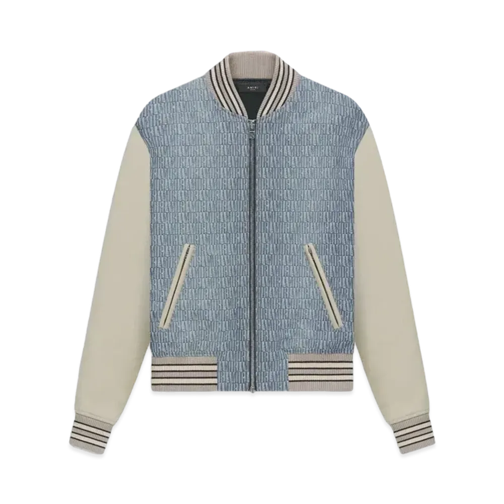 Amiri Jacquard Varsity Jacket "Vintage Indigo"