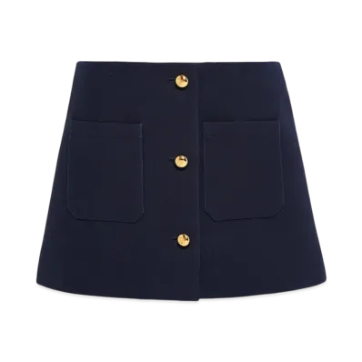 PRADA Women's Tricotine Miniskirt "Navy"