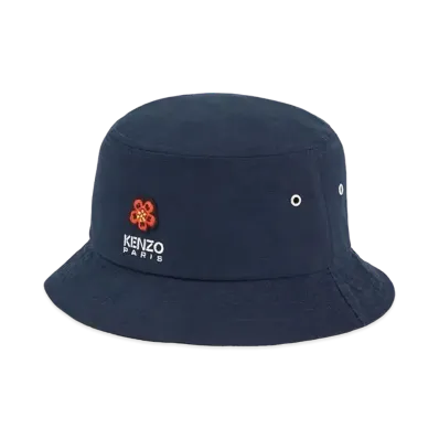KENZO 'BOKE FLOWER' Badge Bucket Hat "Midnight Blue"