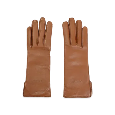 GUCCI Women's Leather Gloves "Camel"