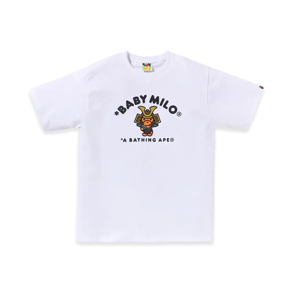 A BATHING APE Kabuto Baby Milo College Tee "White"