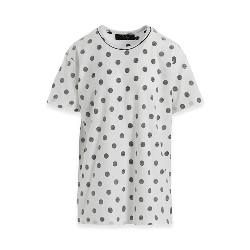 Y's Polka Dot Y's Stitch Big T "Off White"