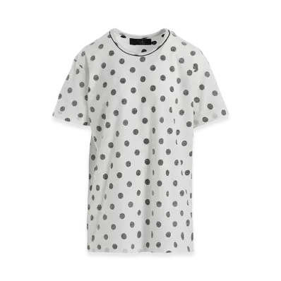 Y's Polka Dot Y's Stitch Big T "Off White"