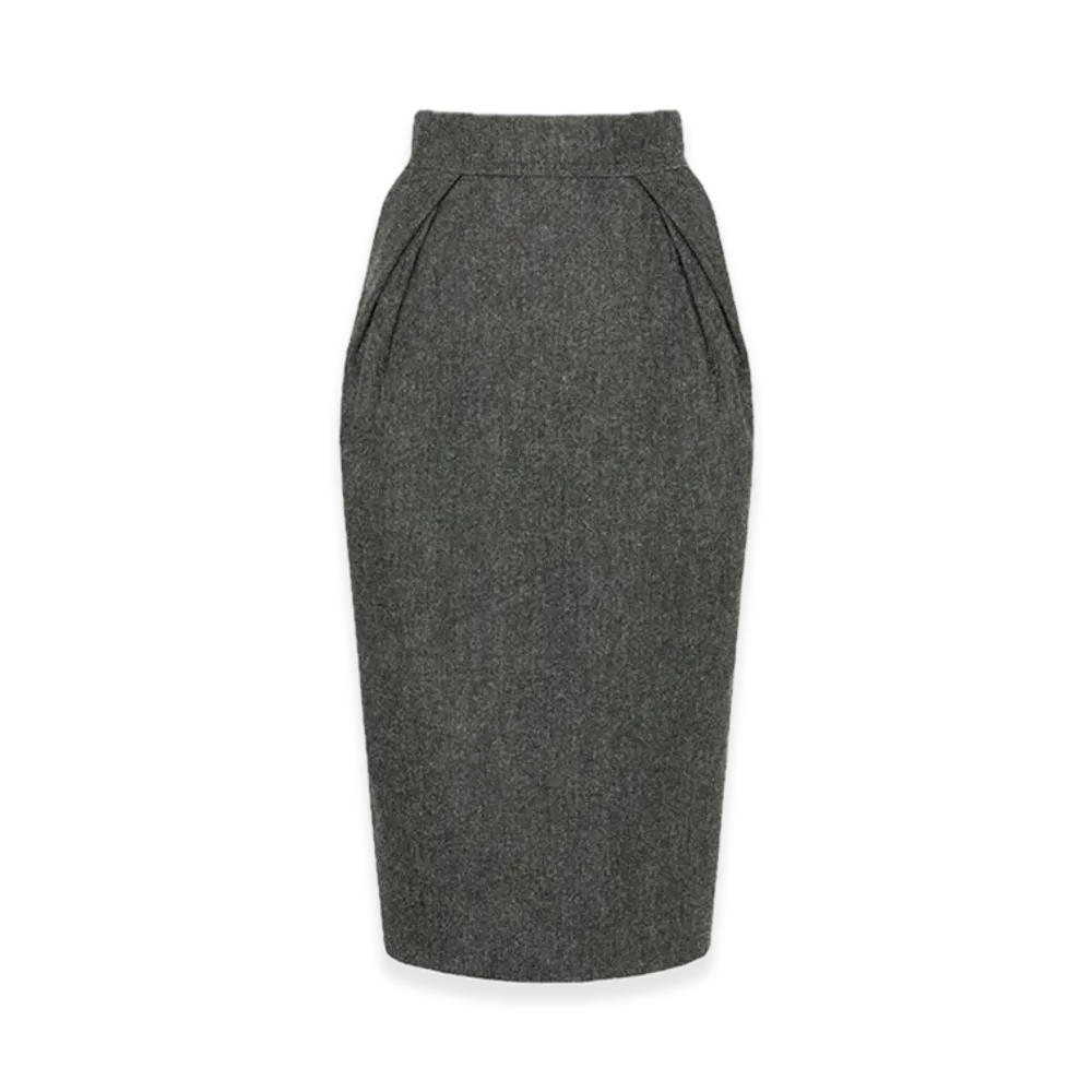 Maison Margiela Wool Midi Skirt "Dark Grey"