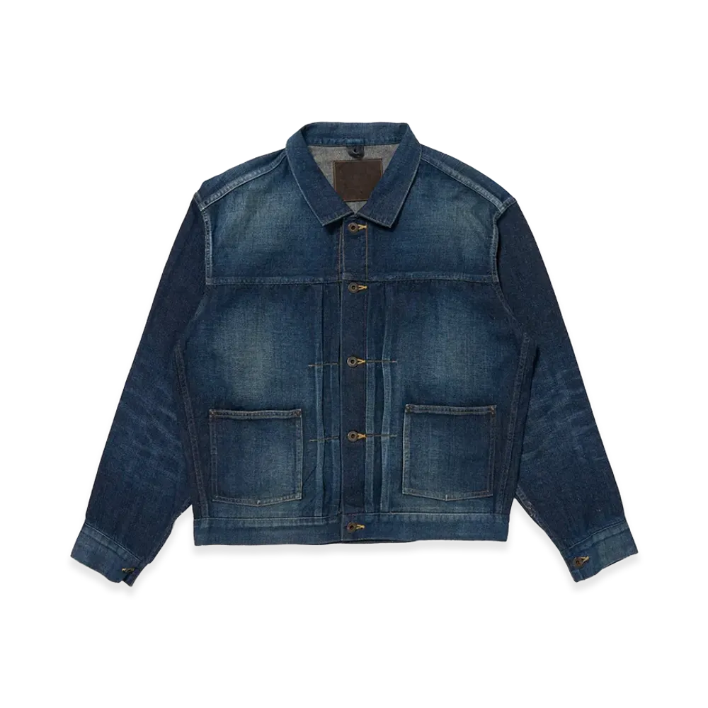 T.T Taiga Takahashi LOT.714 Denim Jacket Side Panel "Damaged Indigo"