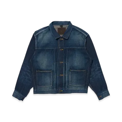 T.T Taiga Takahashi LOT.714 Denim Jacket Side Panel "Damaged Indigo"