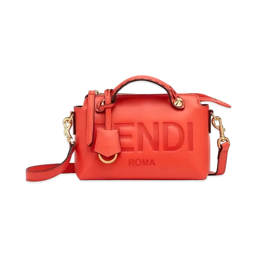 FENDI By The Way Small Leather Boston Bag Small "Red"