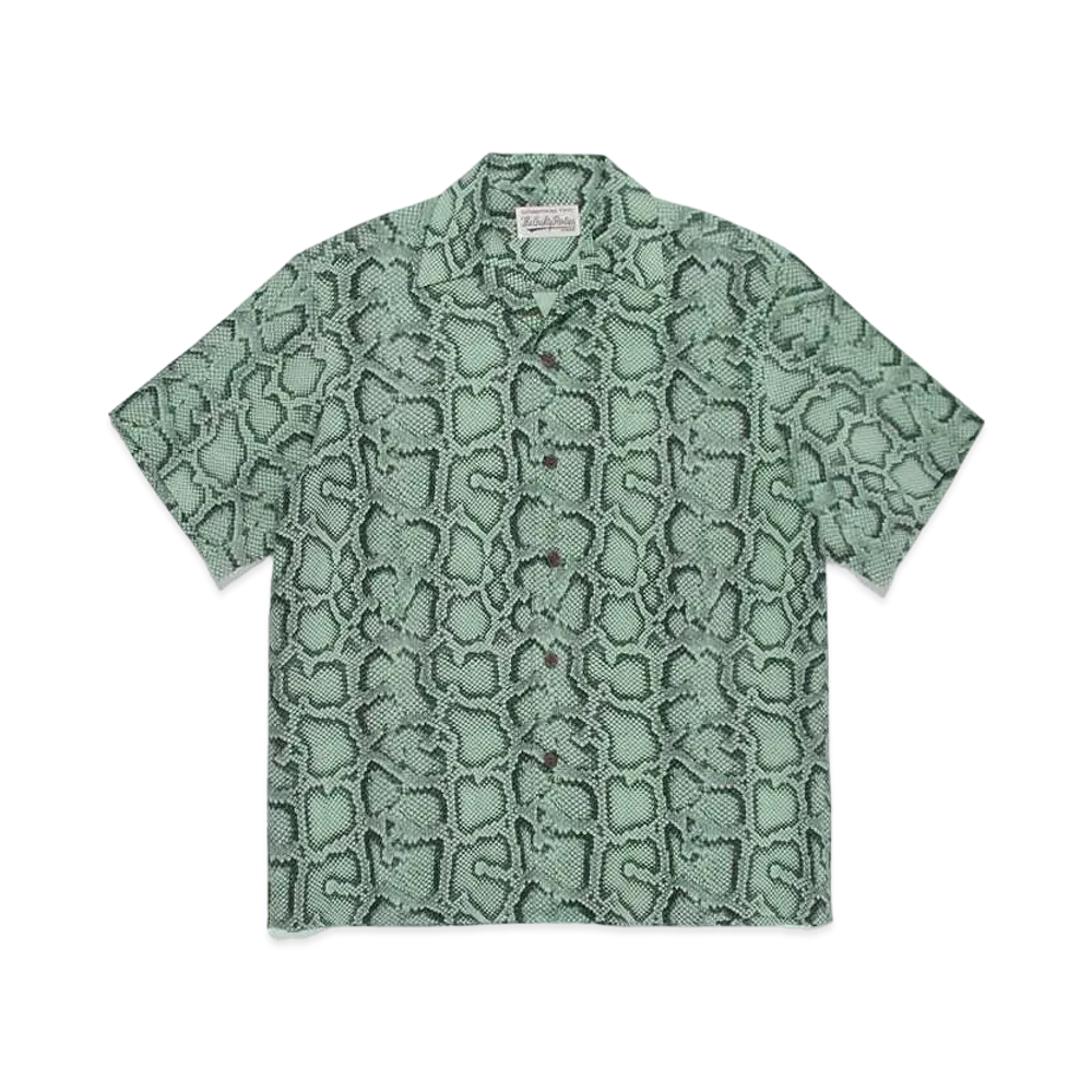 WACKO MARIA PYTHON OPEN COLLAR SHIRT "Green"