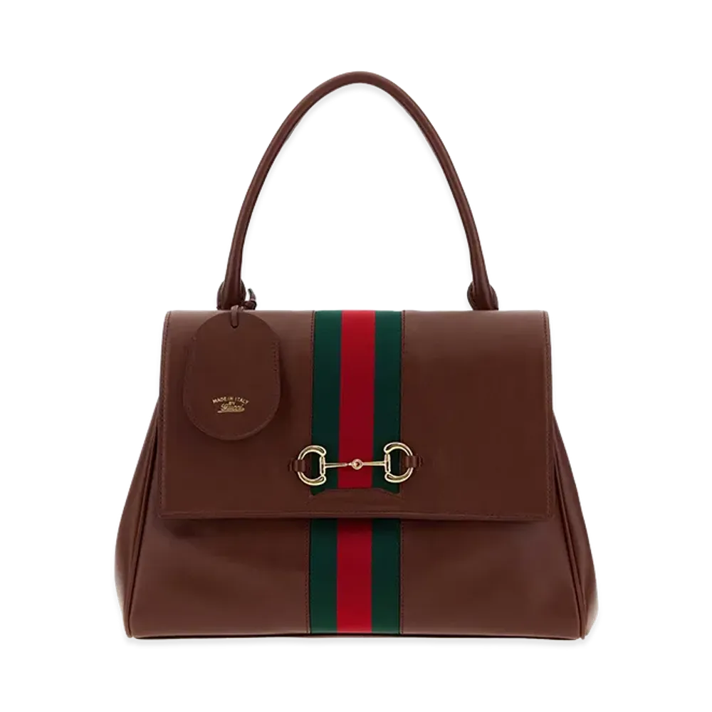 GUCCI Women's Leather Medium Paparazzo Handbag "Brown/Chocolate"