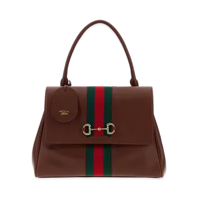 GUCCI Women's Leather Medium Paparazzo Handbag "Brown/Chocolate"