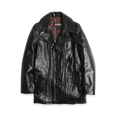 Schott 645 Cowhide Retro Car Coat "Black"