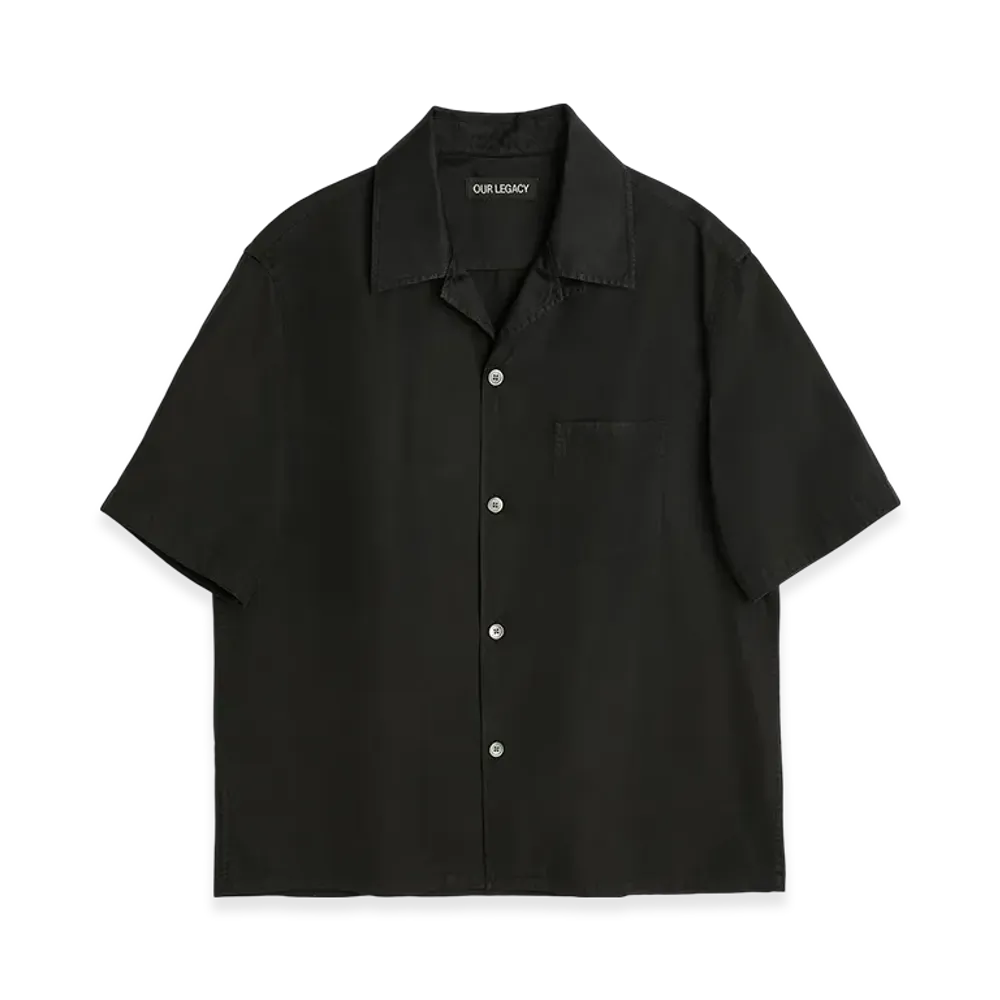 OUR LEGACY Heusen Shirt Shortsleeve "Black All Day Poplin"