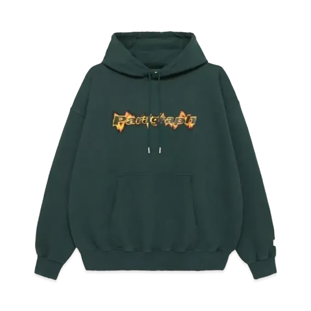 Paragraph Flame Graphic Hoodie "Green"