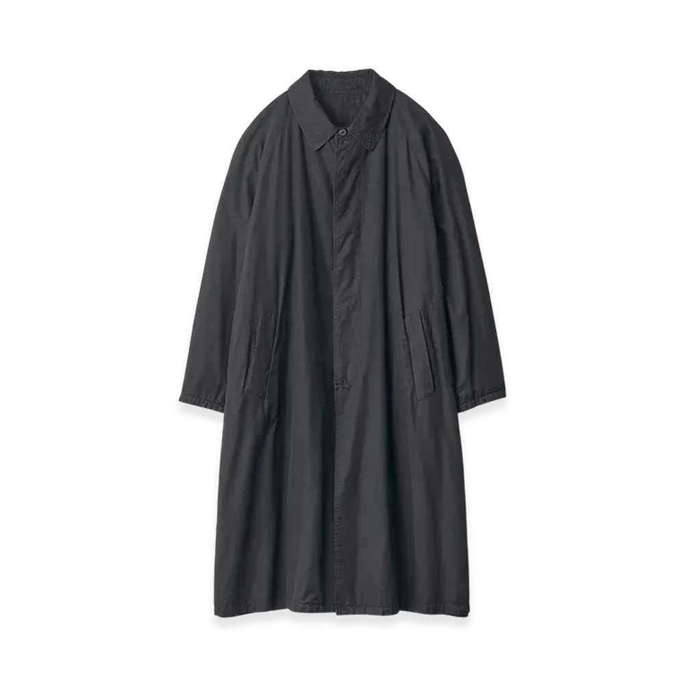 ssstein Cotton Rayon Vintage Padded Balmacaan Coat "Black"