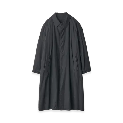 ssstein Cotton Rayon Vintage Padded Balmacaan Coat "Black"