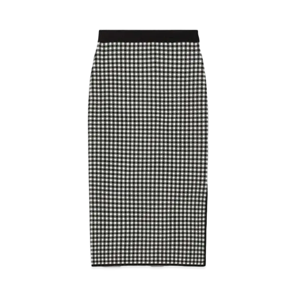 Max Mara Dalmine Jacquard Viscose Pencil Skirt "Black"