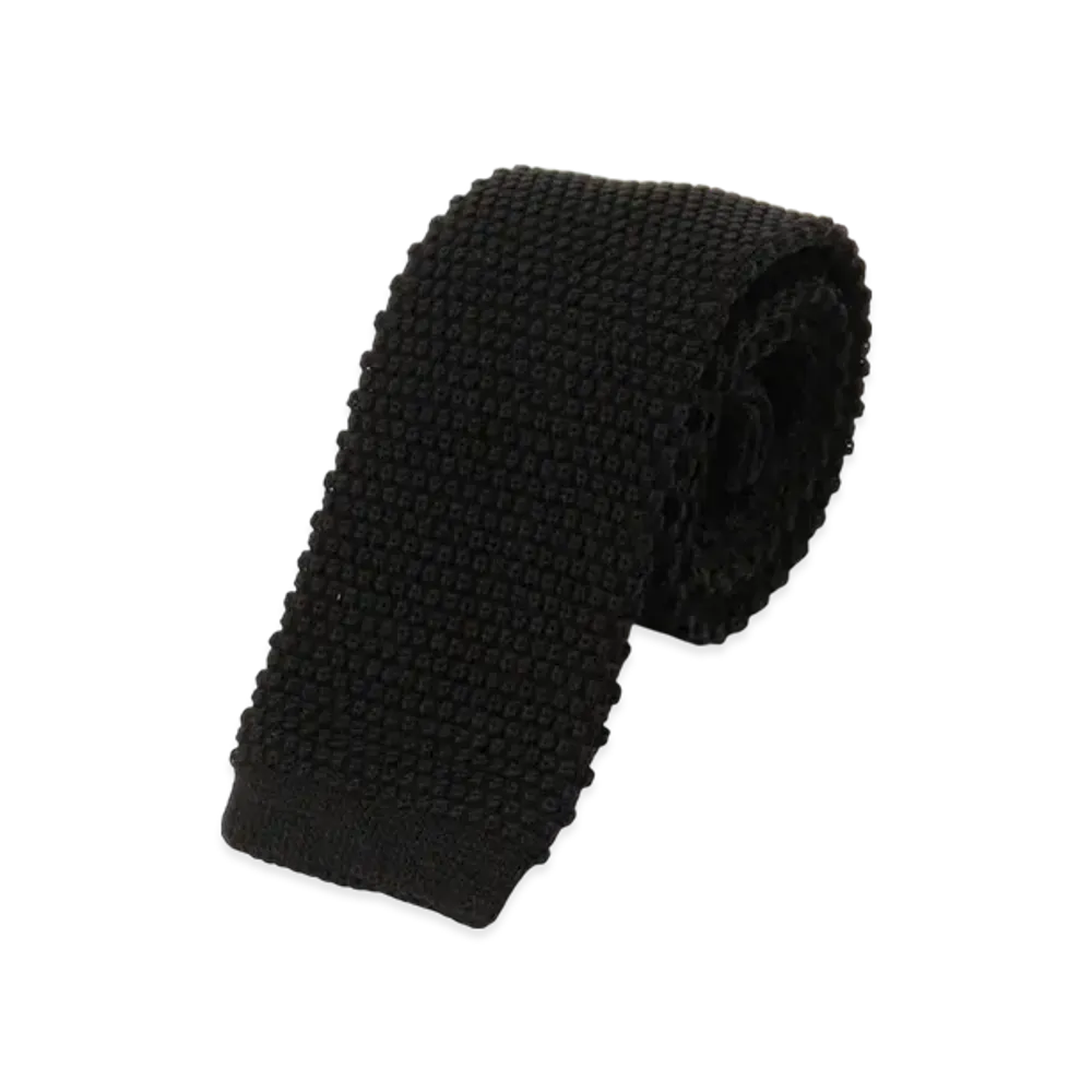 BEAMS Wool Knit Tie "Black"