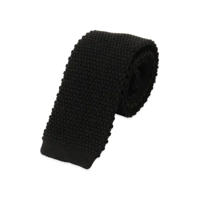 BEAMS Wool Knit Tie "Black"