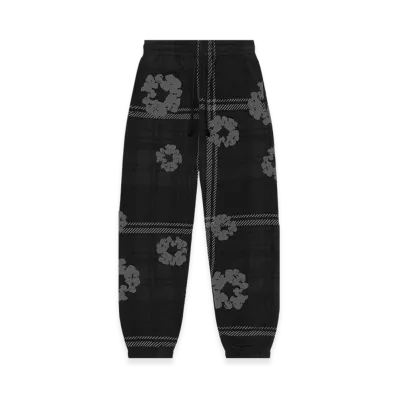 DENIM TEARS Plaid Cotton Wreath Sweatpants "Black"