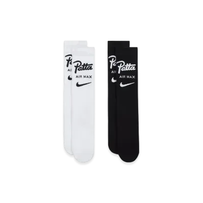 Nike x Patta Crew Socks (2 Pairs) "Black/White" HM8339-900