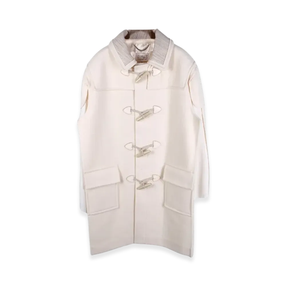 Maison Margiela Women's Wool Cape Coat "Off White"